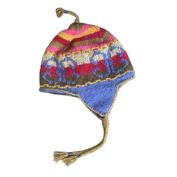 Bolder World Accessories - Bolder World Women's Wool Made in Nepal‎ Winter Ski Hat Beanie Ear Flaps Tassels